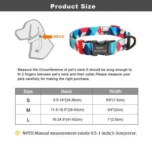 Fashion Dog Collar Nylon Personalized Name Dog Collars Engraved