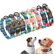 Load image into Gallery viewer, Fashion Dog Collar Nylon Personalized Name Dog Collars Engraved
